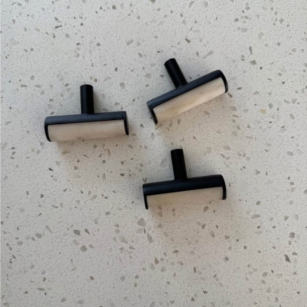 CB2 Set of 3 Marble Modern Knobs